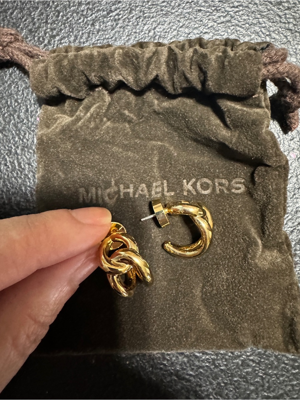 Michael Kors Gold Logo Clip-On Earrings